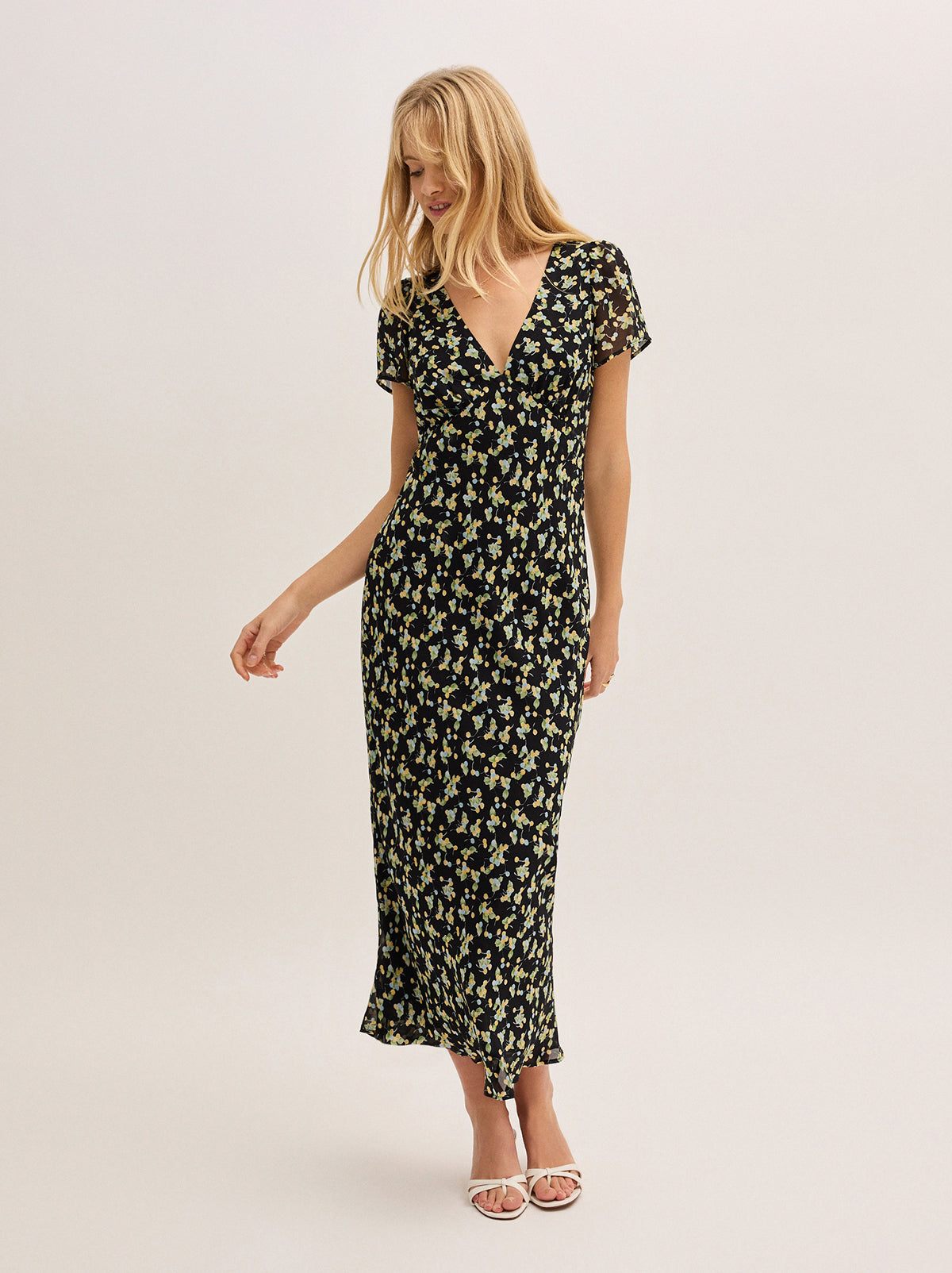 Talia Black Cherry Print Dress