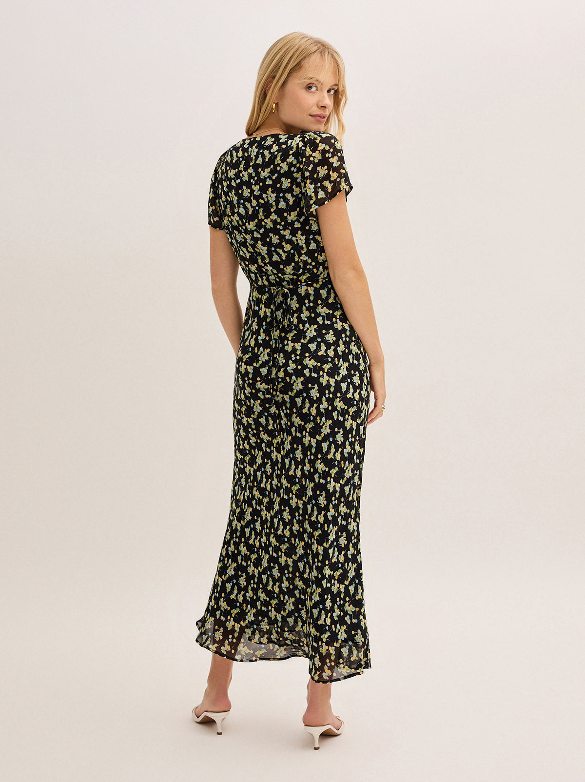Talia Black Cherry Print Dress