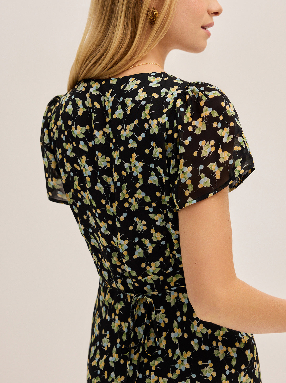 Talia Black Cherry Print Dress