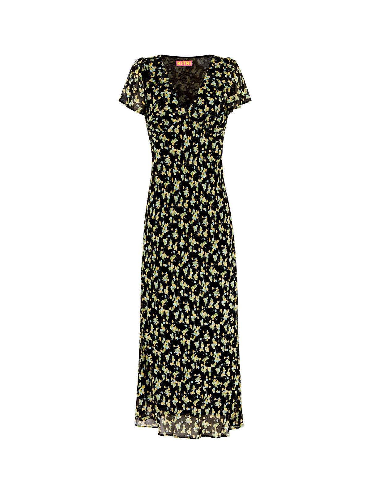Talia Black Cherry Print Dress