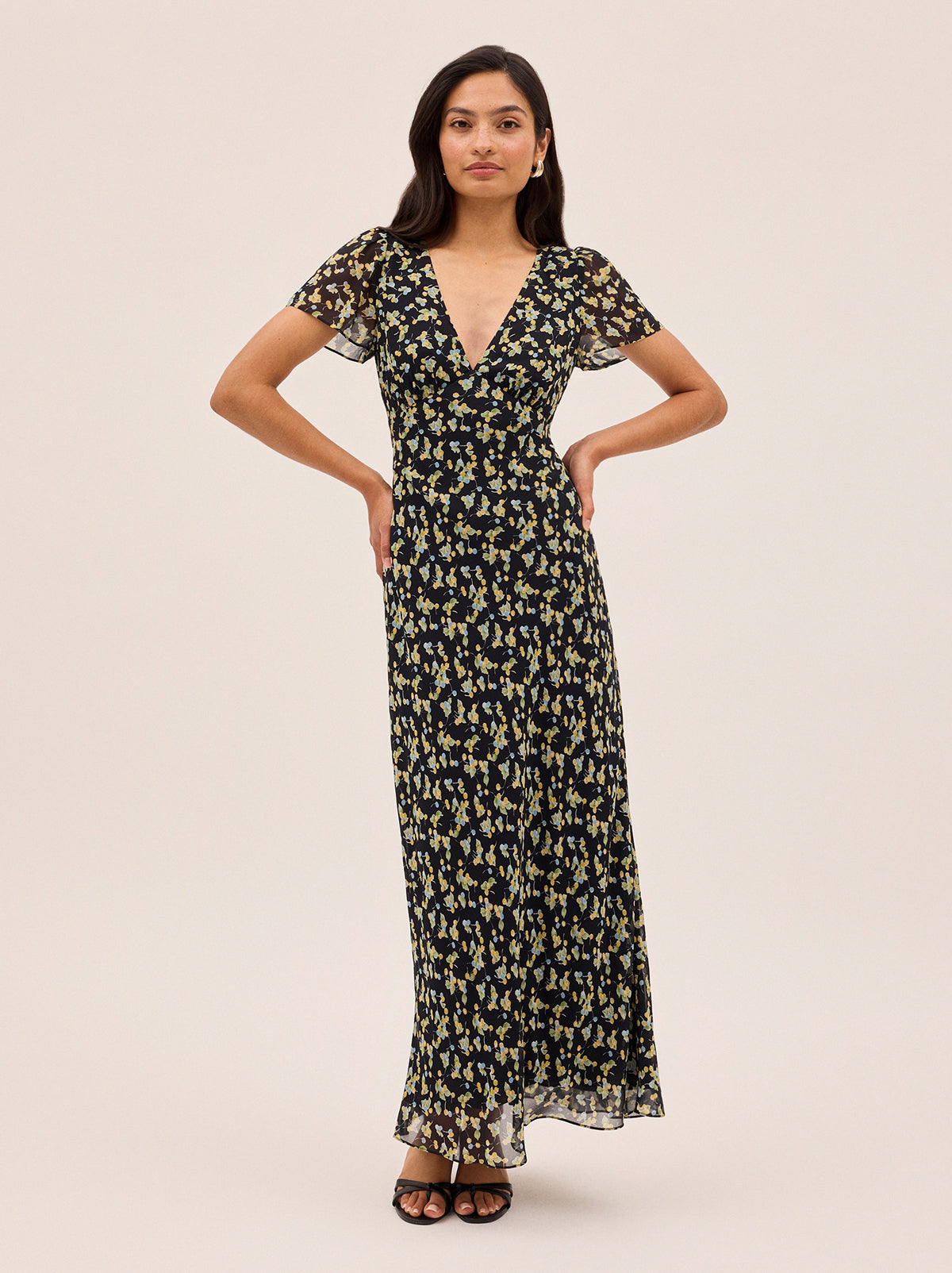 Talia Black Cherry Print Dress