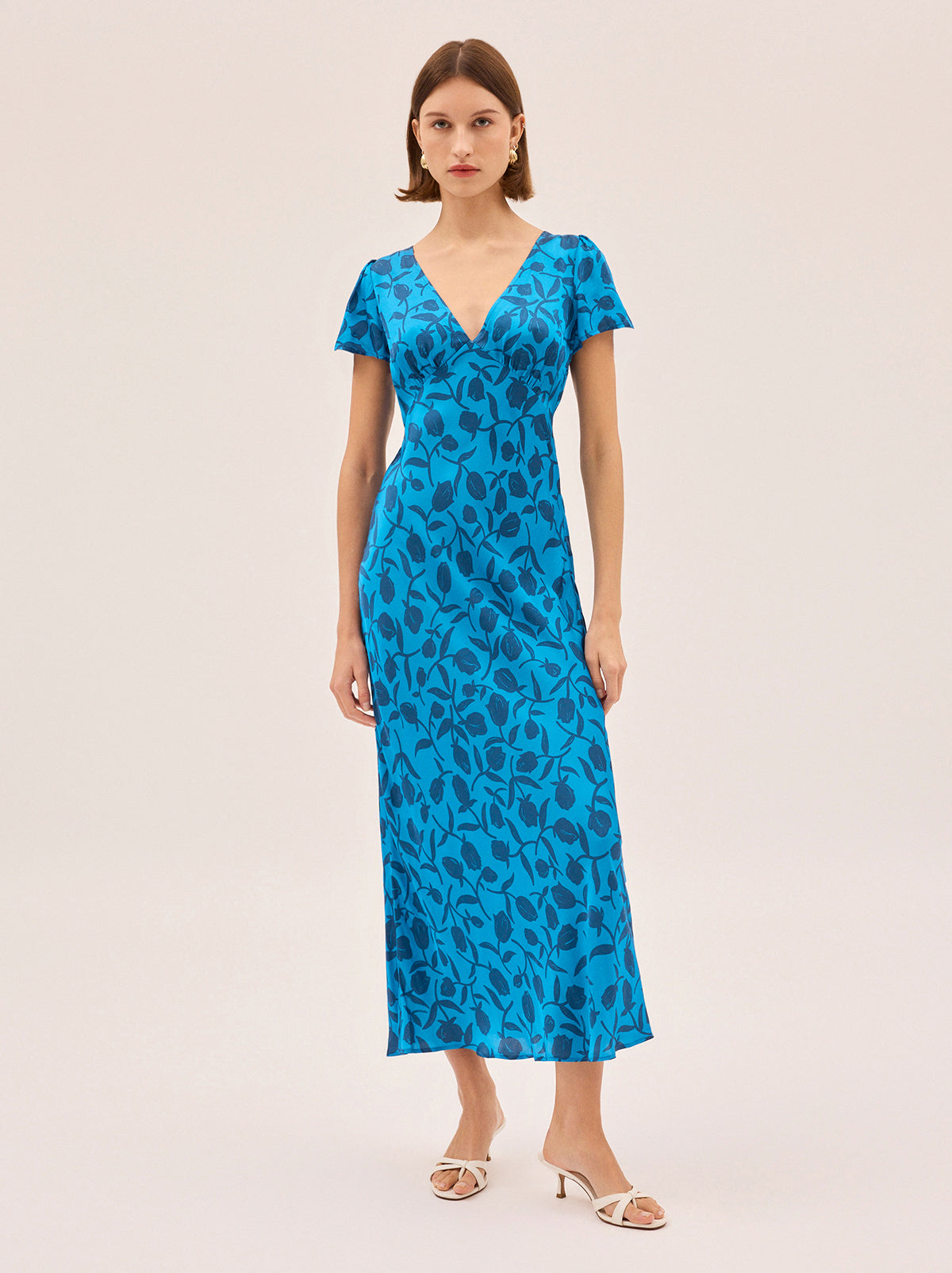 Talia Blue Tulip Print Dress
