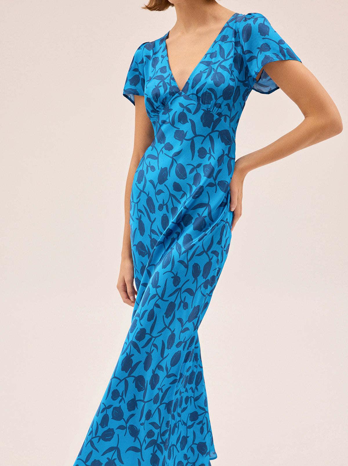 Talia Blue Tulip Print Dress