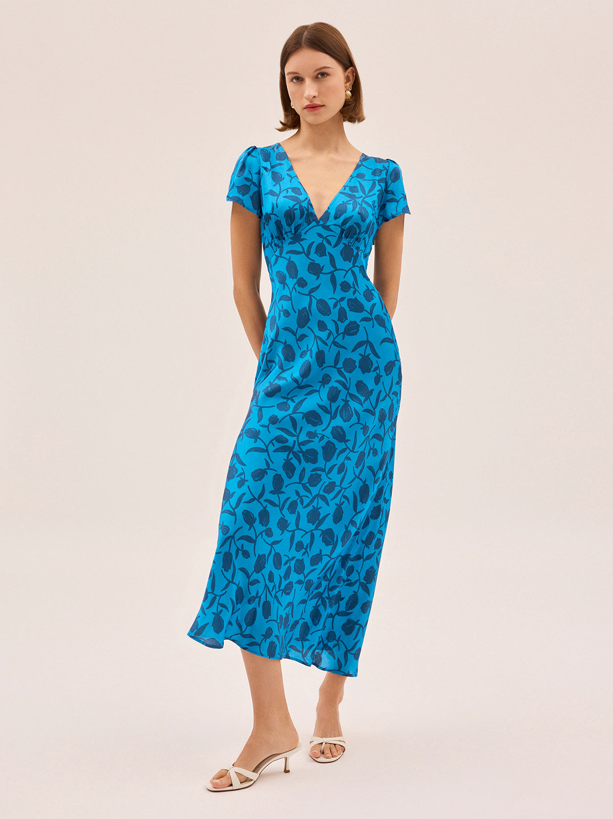 Talia Blue Tulip Print Dress