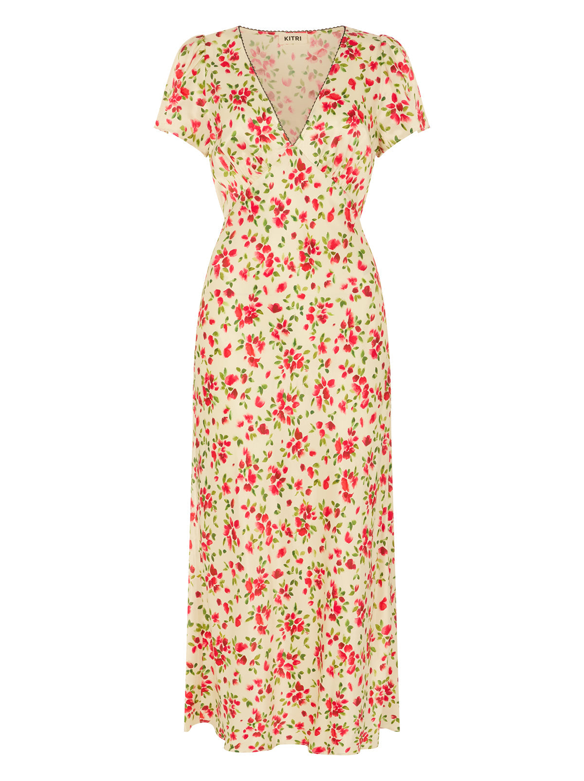 Talia Red Petal Print Dress