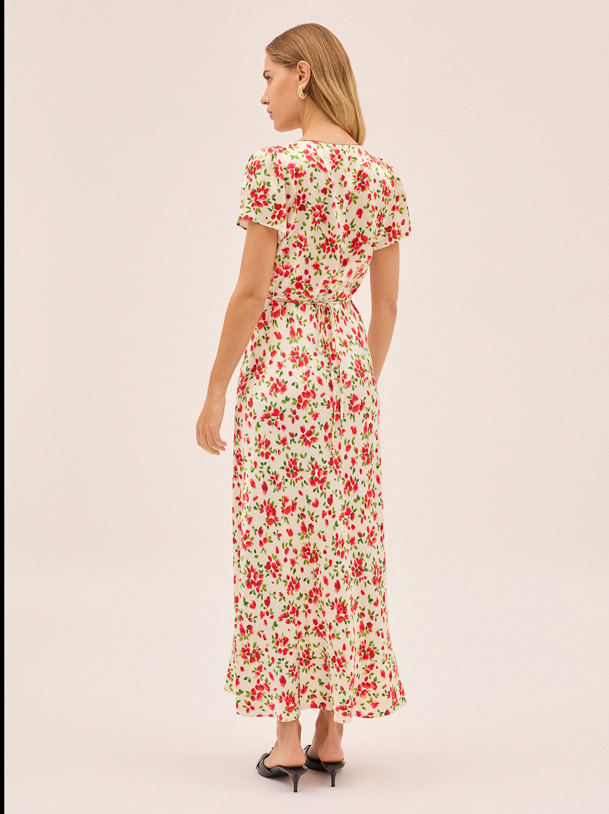 Talia Red Petal Print Dress