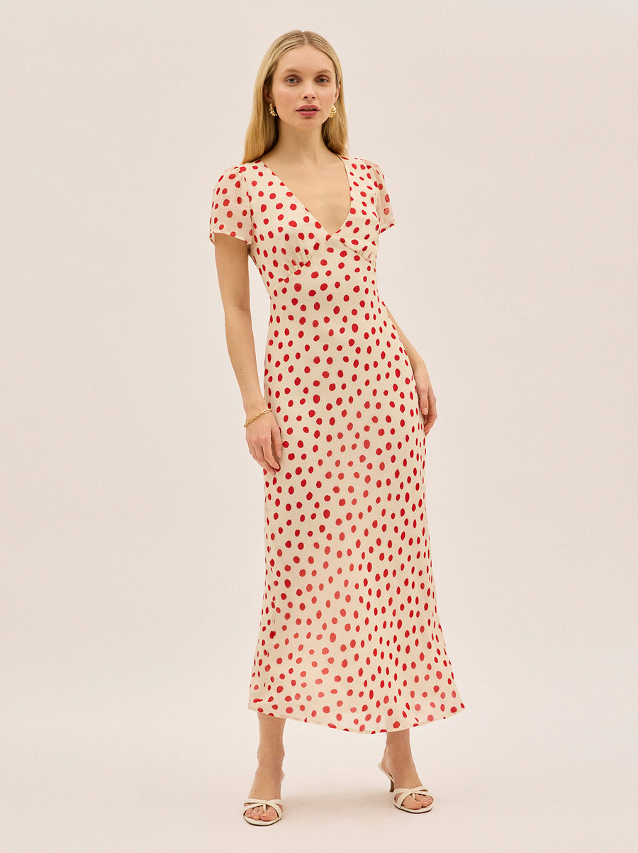Talia Red Polka Dot Dress