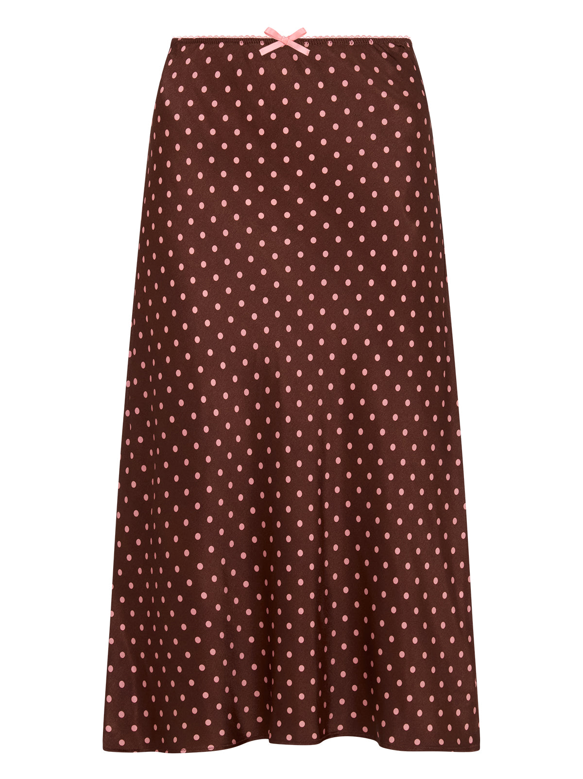 Tansy Brown Pin Dot Print Skirt