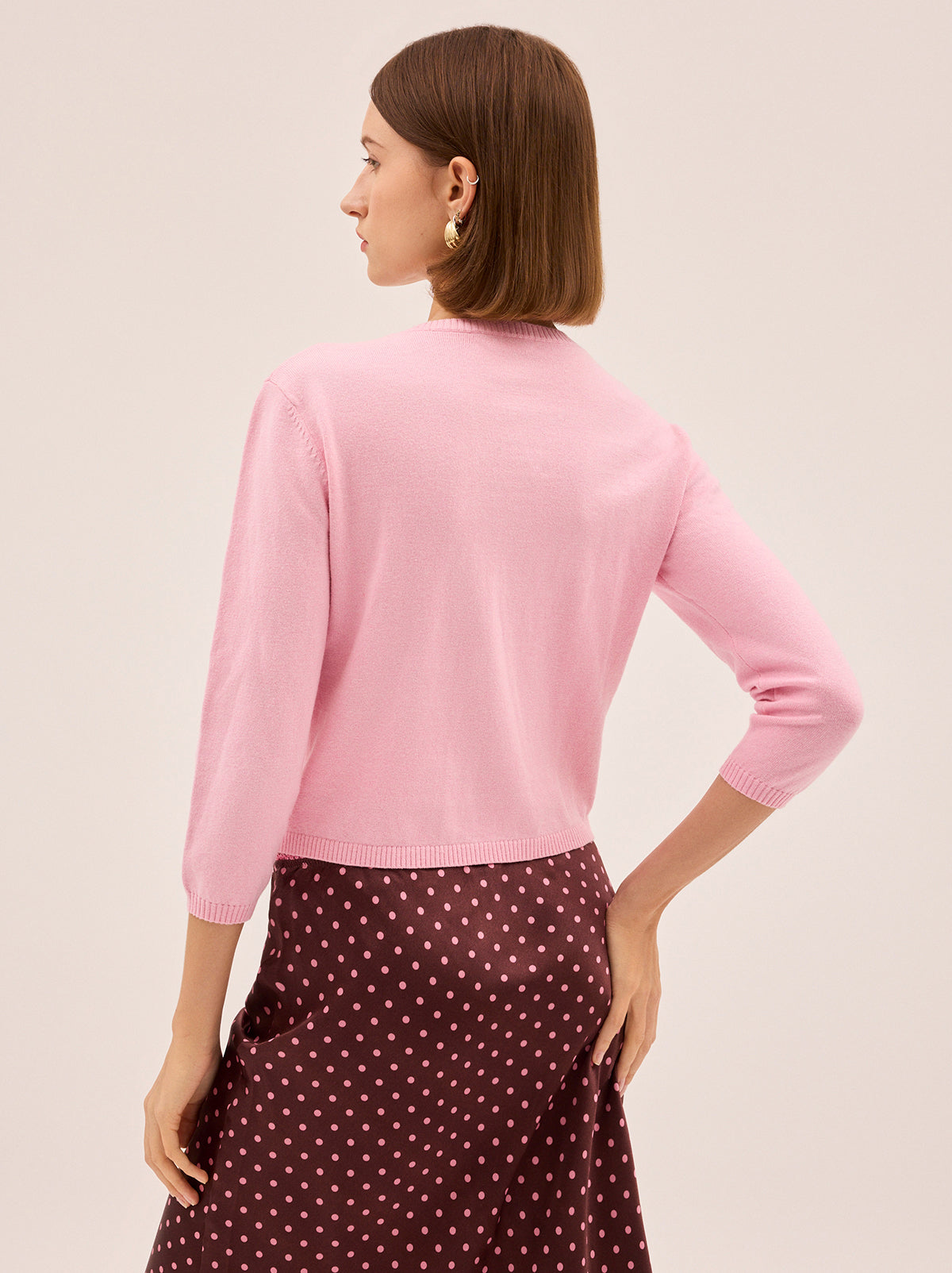Uma Pink Knit Cardigan