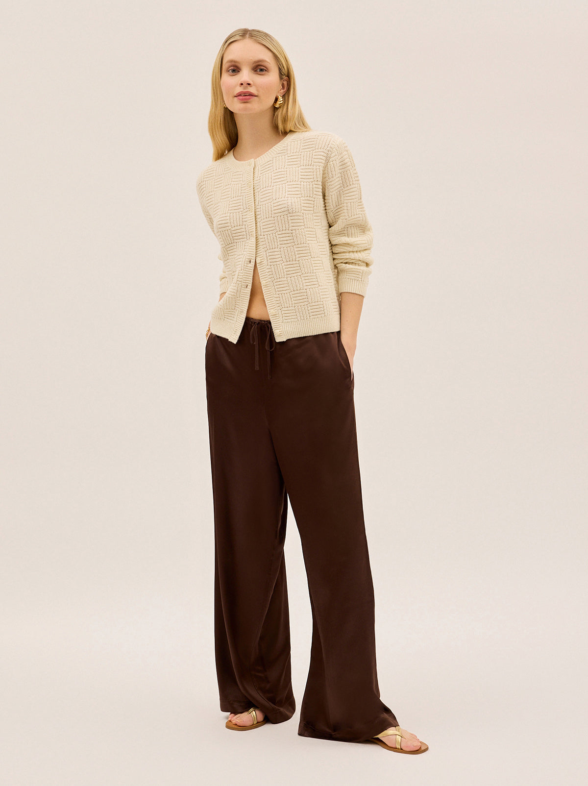 Terri Ivory Knit Cardigan