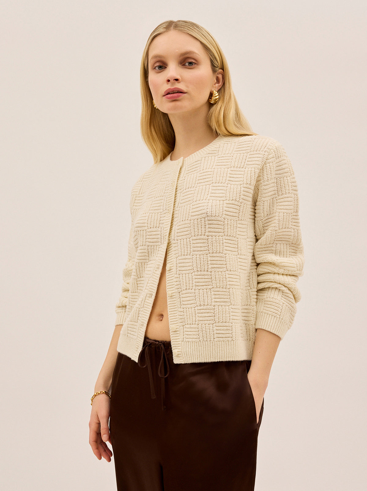 Terri Ivory Knit Cardigan