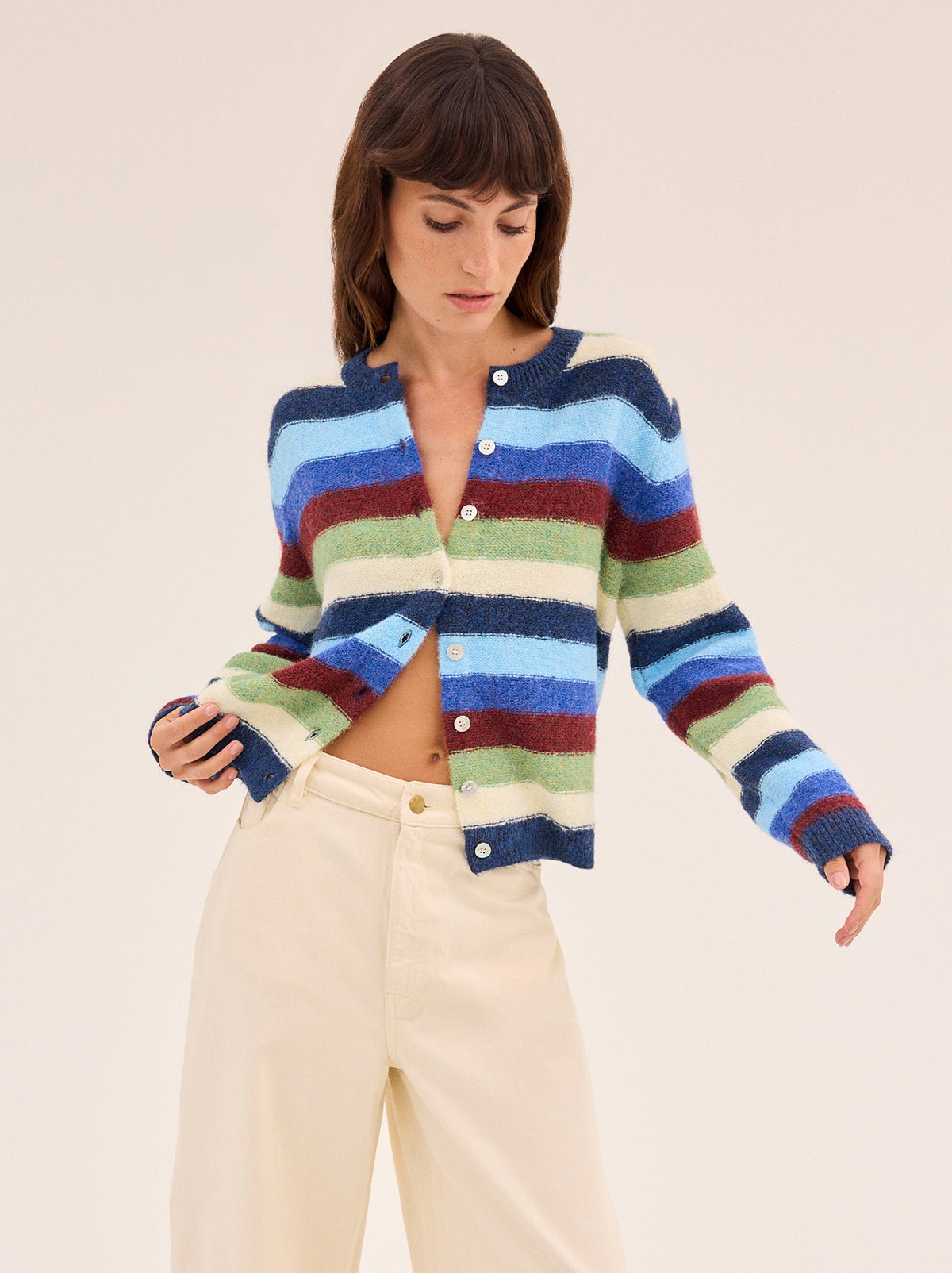 Terri Multi Striped Knit Cardigan