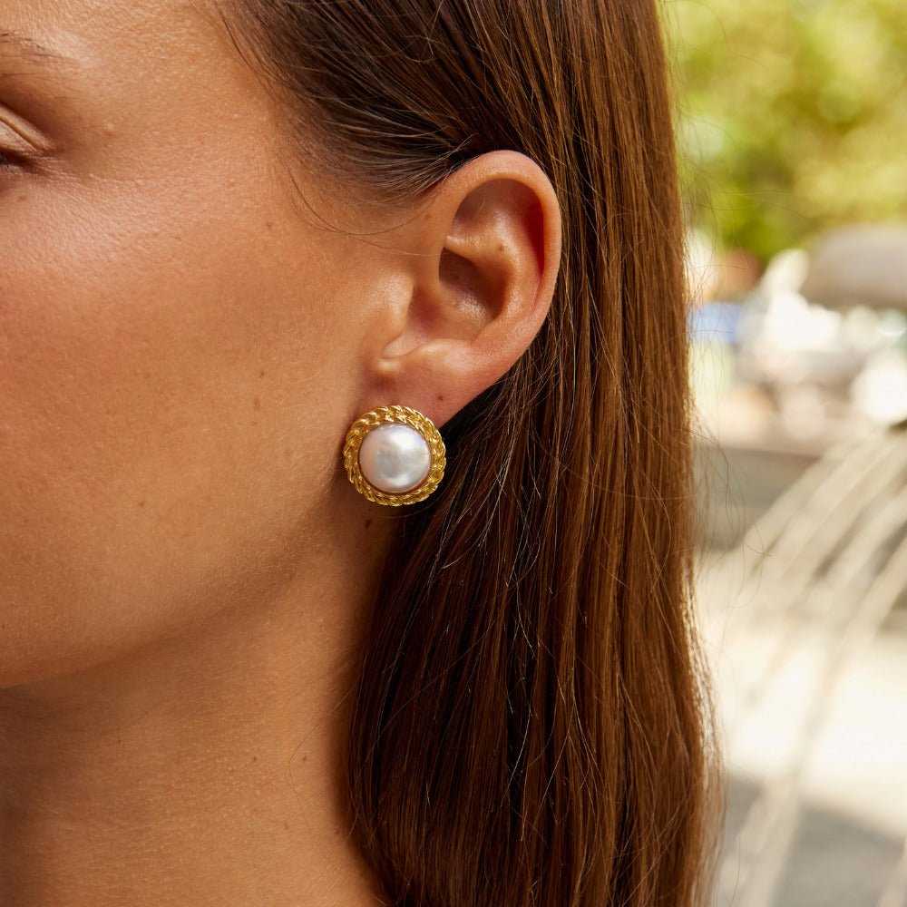 Vintage Monet Pearl Earrings