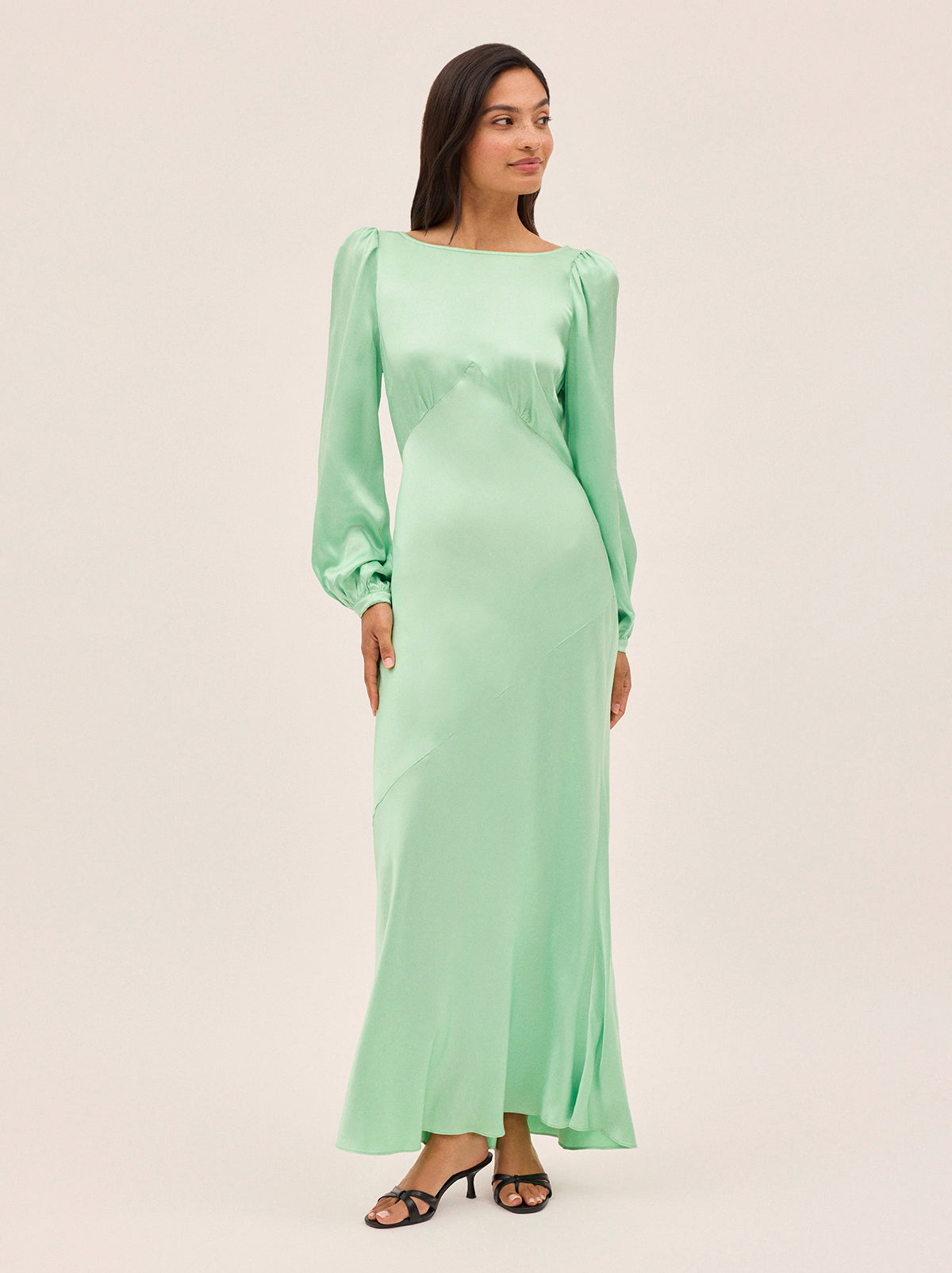 Yara Mint Satin Dress