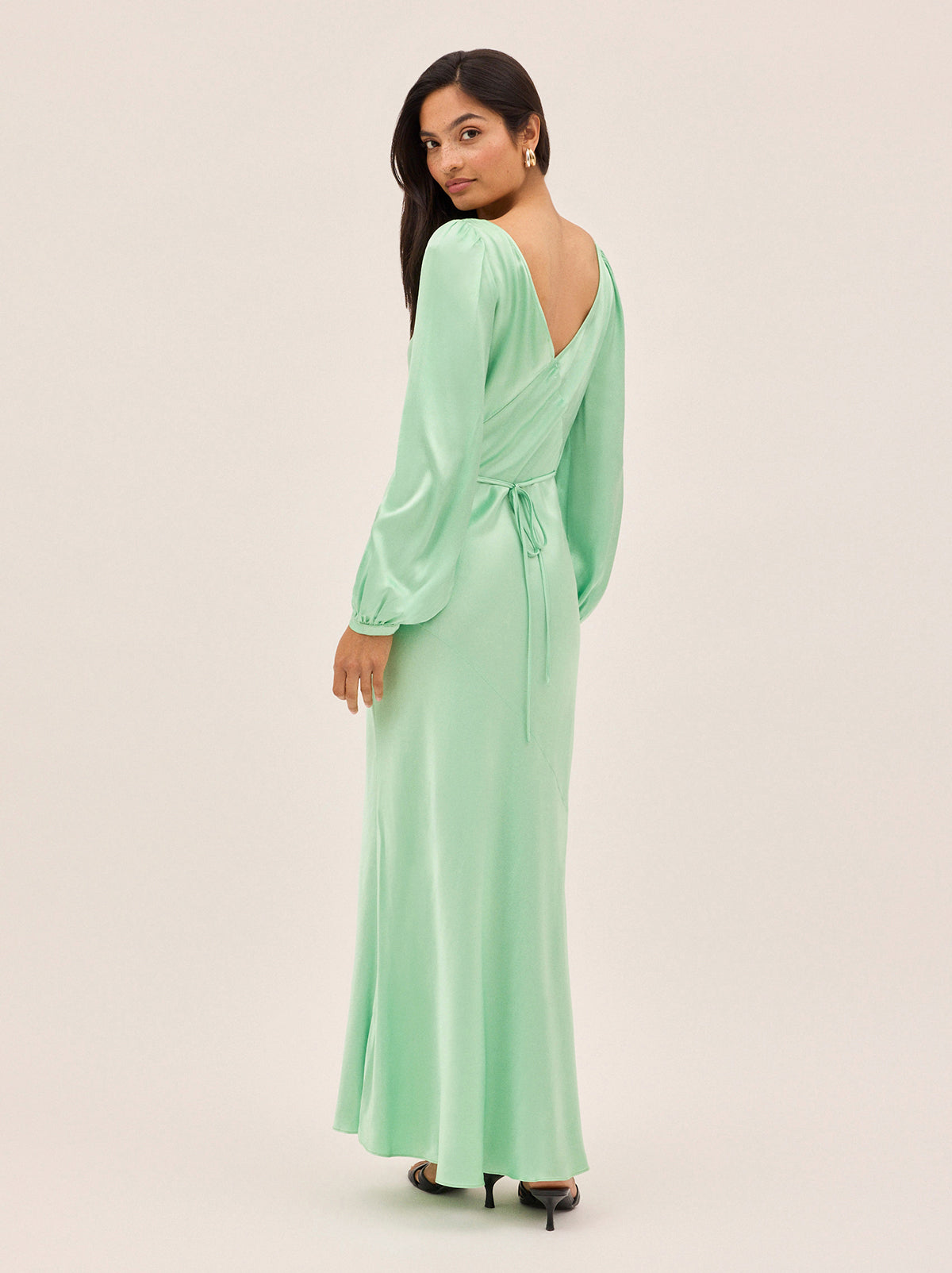 Yara Mint Satin Dress
